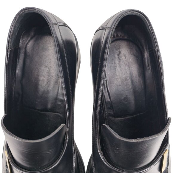 Gucci Italian Luxury Dress Shoes Mens size 10.5 Black Leather Square-toe Loafers - Picture 6 of 11